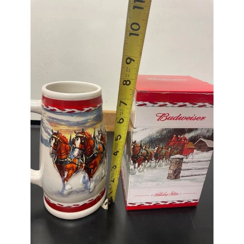 Budweiser Holiday Beer Stein Anheuser Busch‎ 2010 in Box with COA